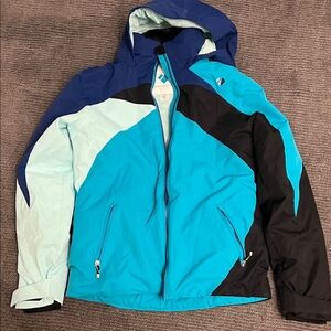 Obermeyer Blue and Black Colorblock Jacket teen size 18
